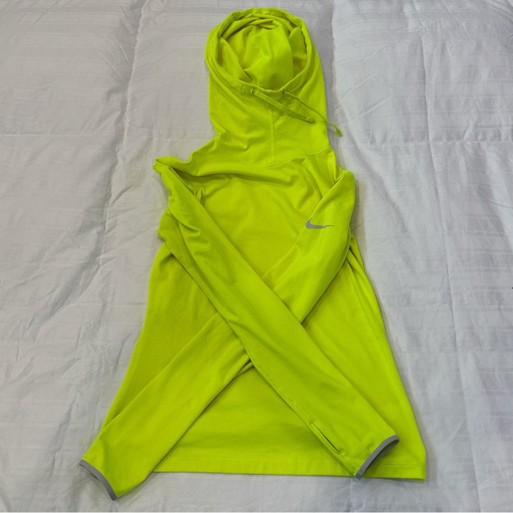 Nike Dri Fit Pro Neon Green Hooded Pullover